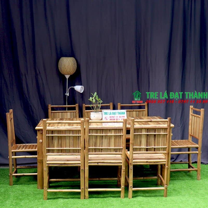 Bàn Ghế Tre Mặt Bào - BGTMB001